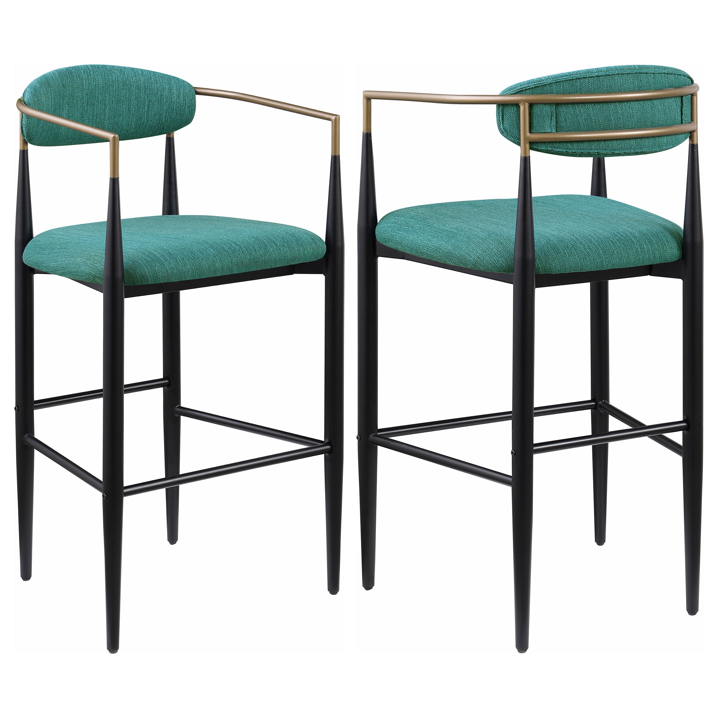 Orleans Furniture - Coaster - Tina Fabric Upholstered Bar Chair Green (Set of 2) - 121188