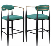 Orleans Furniture - Coaster - Tina Fabric Upholstered Bar Chair Green (Set of 2) - 121188