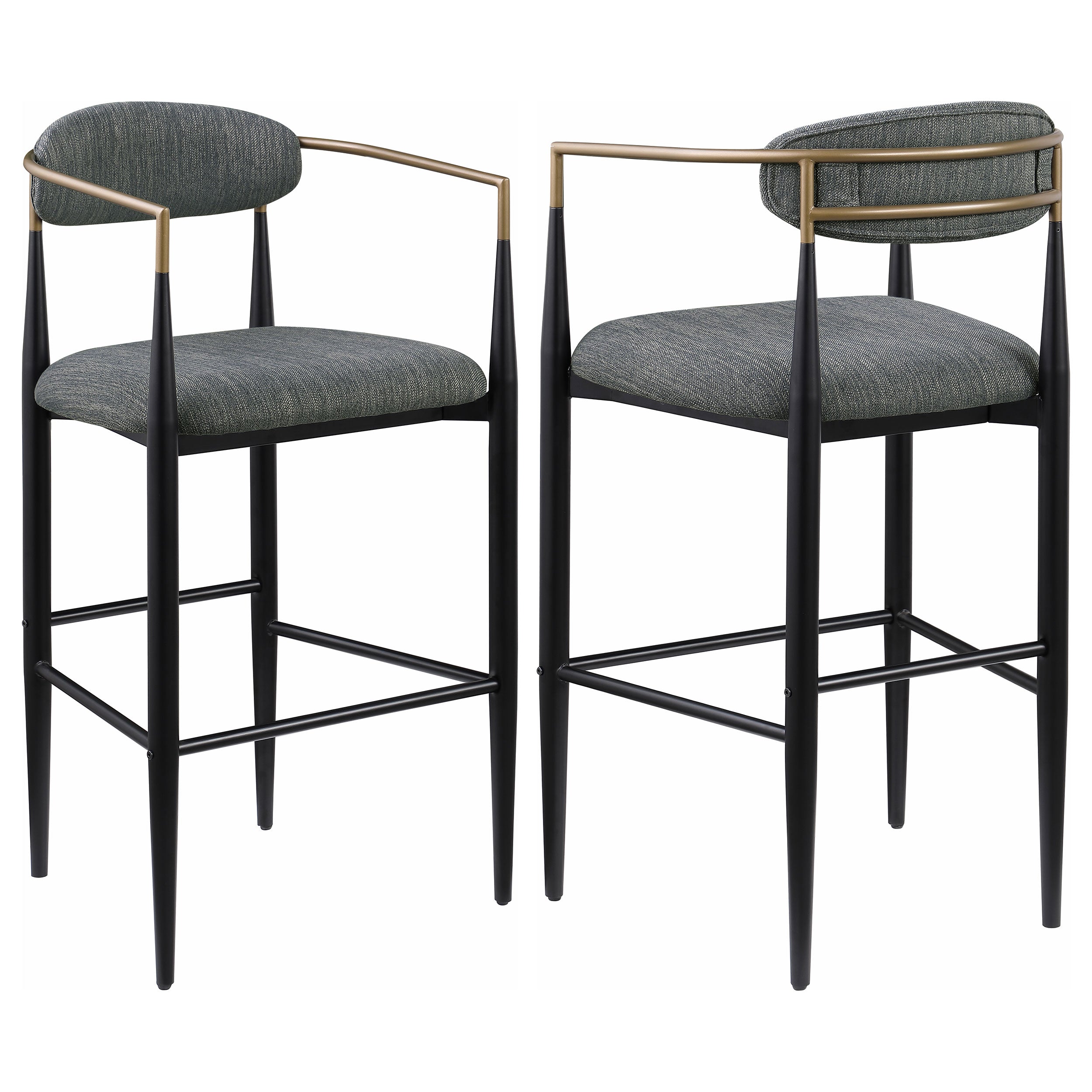 Orleans Furniture - Coaster - Tina Fabric Upholstered Bar Chair Dark Grey (Set of 2) - 121189