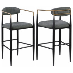 Orleans Furniture - Coaster - Tina Fabric Upholstered Bar Chair Dark Grey (Set of 2) - 121189