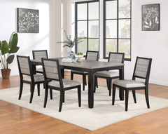 Orleans Furniture - Coaster - Elodie 7-piece Rectangular Extension Leaf Dining Set Black - 121221-S7