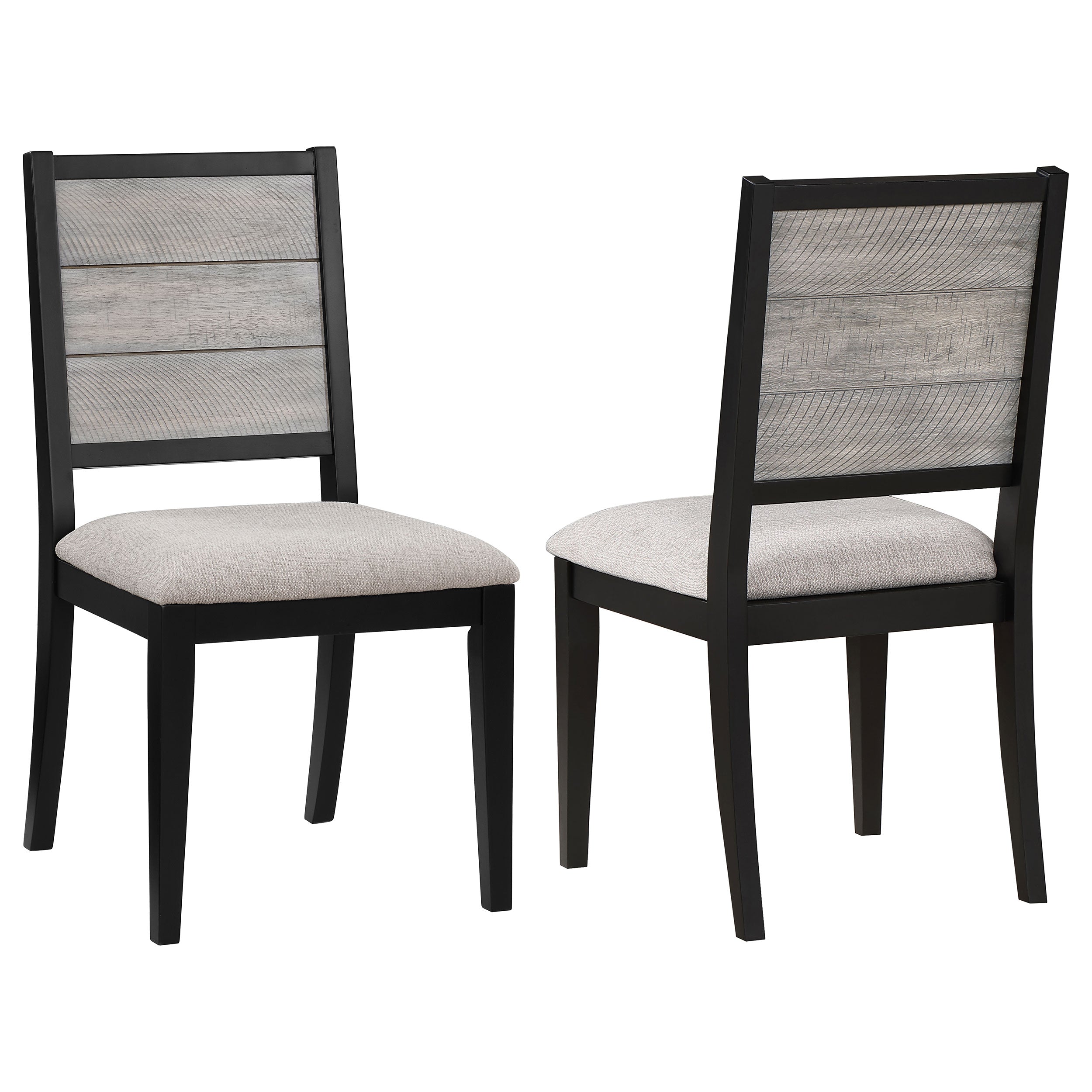 Orleans Furniture - Coaster - Elodie Wood Dining Side Chair Grey and Black (Set of 2) - 121222