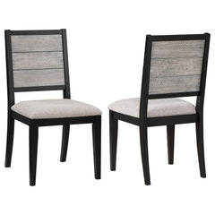Orleans Furniture - Coaster - Elodie Wood Dining Side Chair Grey and Black (Set of 2) - 121222