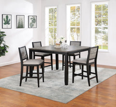 Orleans Furniture - Coaster - Elodie 5-piece Extension Leaf Counter Dining Set Black - 121228-S5