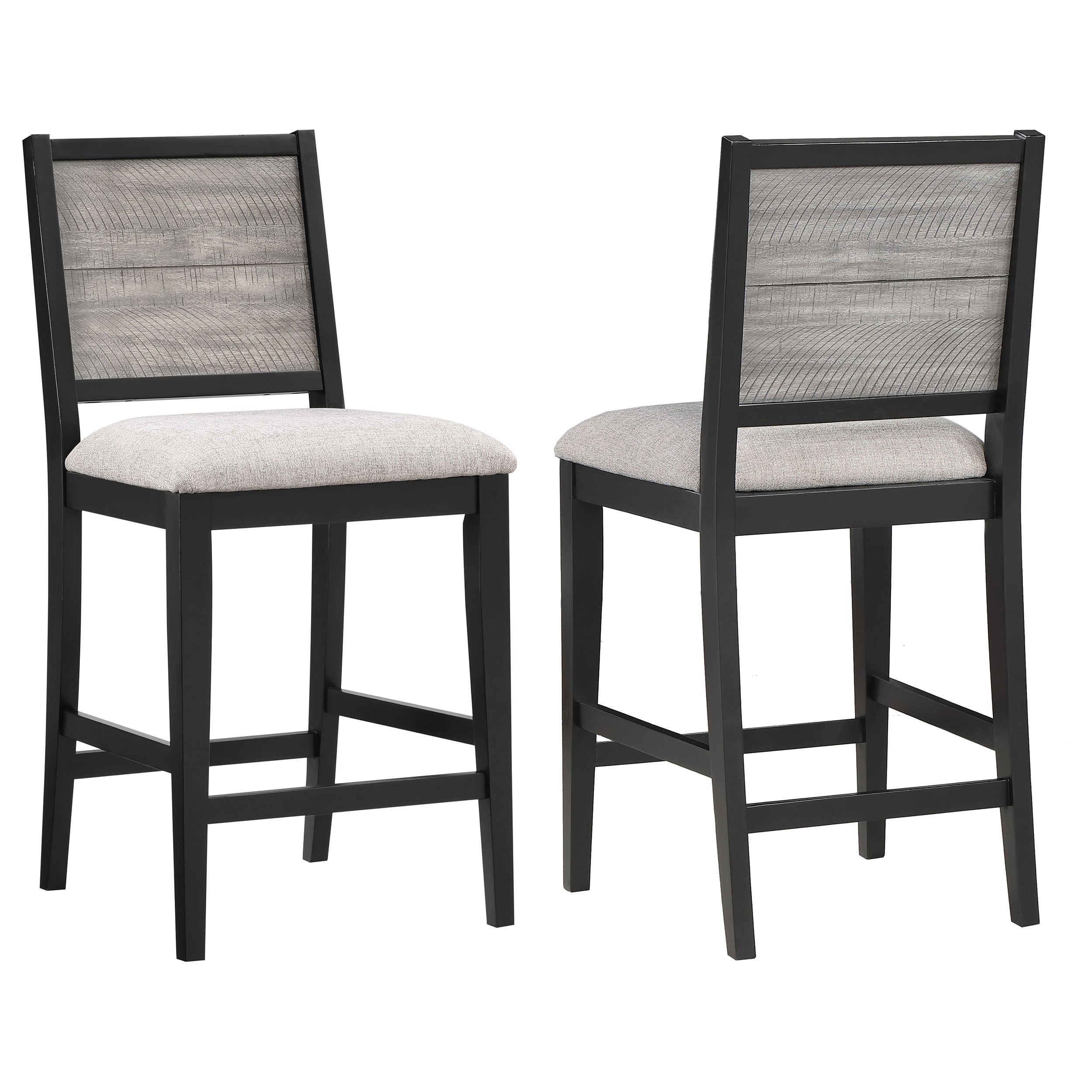 Orleans Furniture - Coaster - Elodie Wood Counter Chair Grey and Black (Set of 2) - 121229