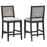 Orleans Furniture - Coaster - Elodie Wood Counter Chair Grey and Black (Set of 2) - 121229