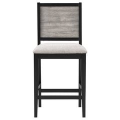 Elodie Wood Counter Chair Grey and Black (Set of 2)