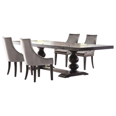 Phelps 5-piece Rectangular Dining Table Set Distressed Noir