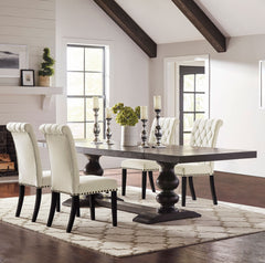 Orleans Furniture - Coaster - Phelps 5-piece Rectangular Dining Table Set Distressed Noir - 121231-S5