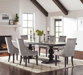 Orleans Furniture - Coaster - Phelps 7-piece Rectangular Dining Table Set Distressed Noir - 121231-S7G