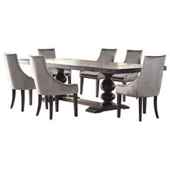 Phelps 7-piece Rectangular Dining Table Set Distressed Noir