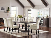Orleans Furniture - Coaster - Phelps 8-piece Rectangular Dining Table Set Distressed Noir - 121231-S8