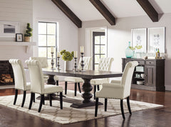 Orleans Furniture - Coaster - Phelps 8-piece Rectangular Dining Table Set Distressed Noir - 121231-S8