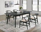 Orleans Furniture - Coaster - Crestmont 5-piece Extension Leaf Dining Table Set Black - 121251-S5