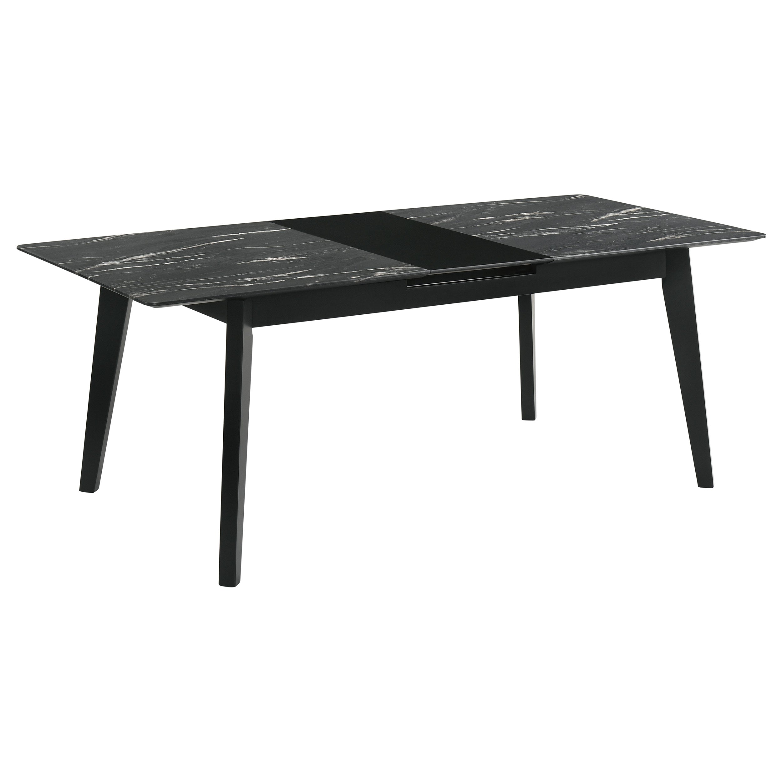 Orleans Furniture - Coaster - Crestmont 78-inch Extension Dining Table Black Faux Marble - 121251