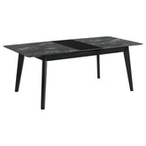 Orleans Furniture - Coaster - Crestmont 78-inch Extension Dining Table Black Faux Marble - 121251