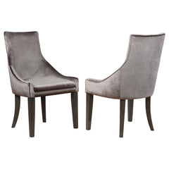 Orleans Furniture - Coaster - Phelps Velvet Upholstered Dining Side Chair Grey (Set of 2) - 121714
