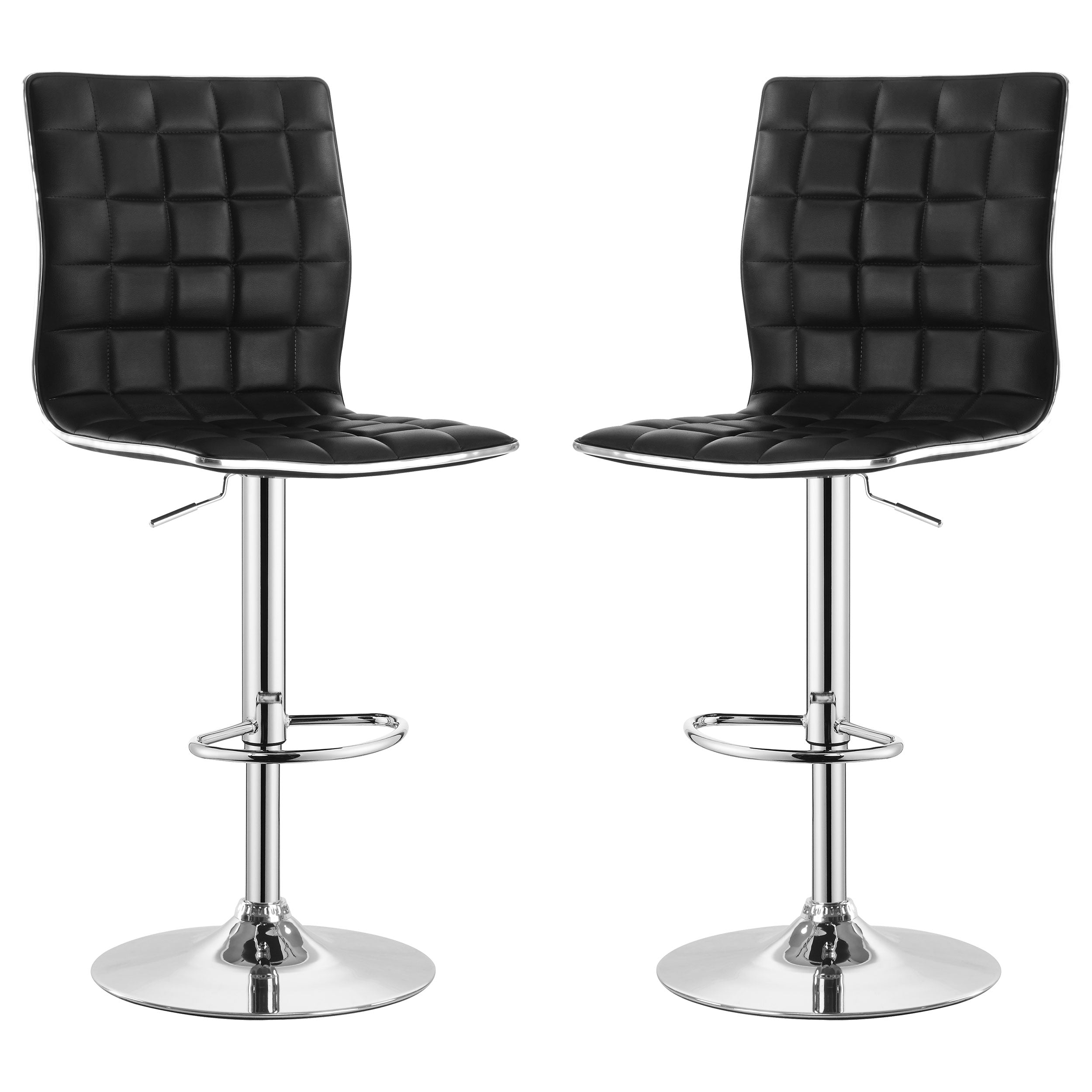 Orleans Furniture - Coaster - Ashbury Upholstered Adjustable Bar Stool Black (Set of 2) - 122087