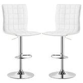 Orleans Furniture - Coaster - Ashbury Upholstered Adjustable Bar Stool White (Set of 2) - 122089