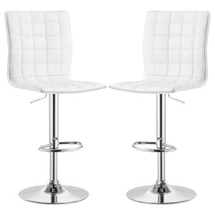 Orleans Furniture - Coaster - Ashbury Upholstered Adjustable Bar Stool White (Set of 2) - 122089