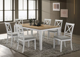 Orleans Furniture - Coaster - Hollis 7-piece Rectangular Dining Table Set Brown and White - 122241-S7