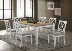 Orleans Furniture - Coaster - Hollis 7-piece Rectangular Dining Table Set Brown and White - 122241-S7