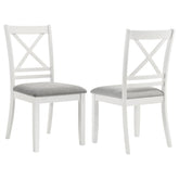 Orleans Furniture - Coaster - Hollis Cross Back Wood Dining Side Chair White (Set of 2) - 122242