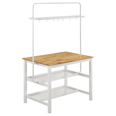 Orleans Furniture - Coaster - Edgeworth Kitchen Island Counter Table with Pot Rack White - 122246