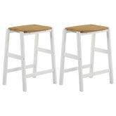 Orleans Furniture - Coaster - Edgeworth Wood Backless Counter Stool White (Set of 2) - 122247