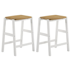 Orleans Furniture - Coaster - Edgeworth Wood Backless Counter Stool White (Set of 2) - 122247
