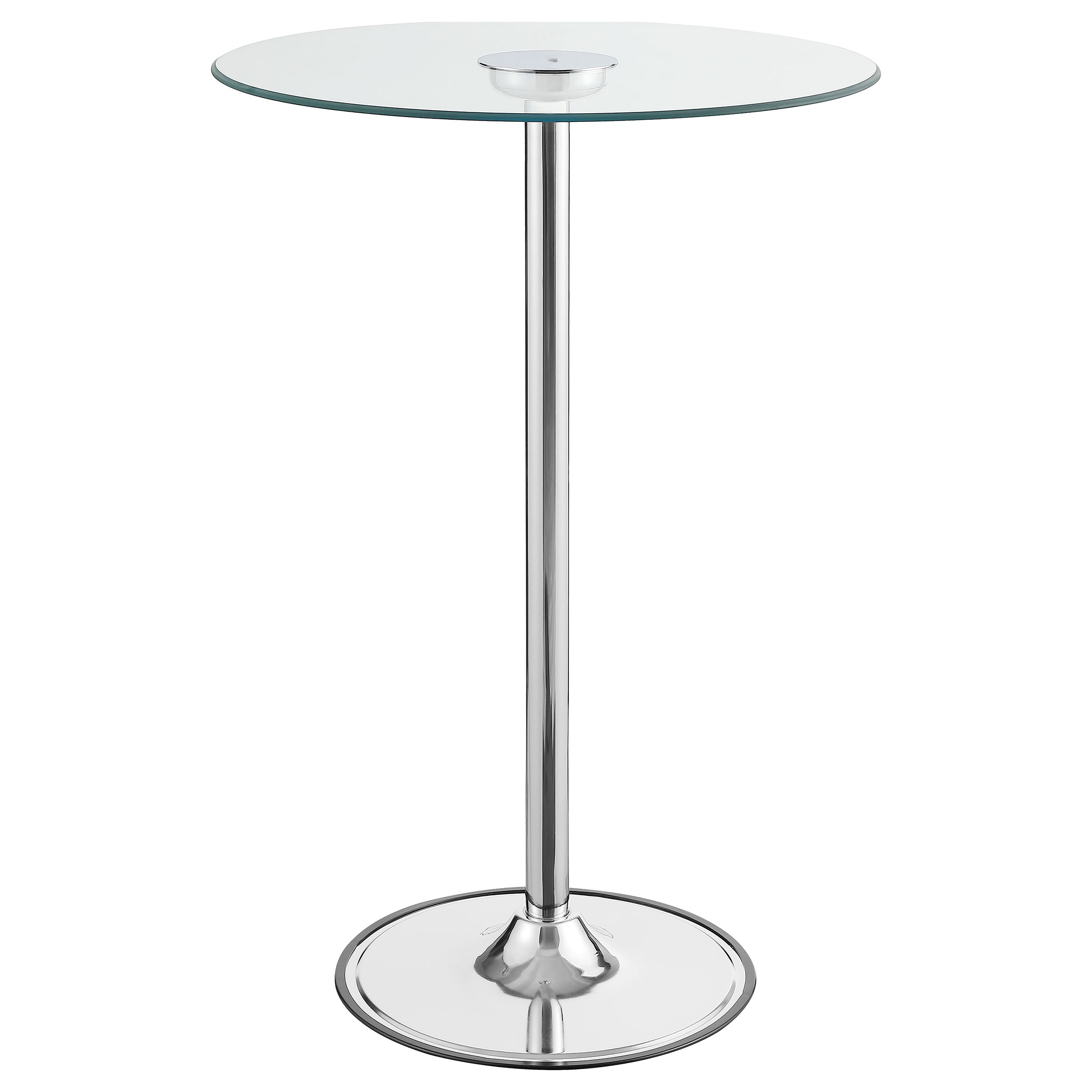 Orleans Furniture - Coaster - Thea Round 28-inch Glass Top LED Bistro Bar Table Chrome - 122400