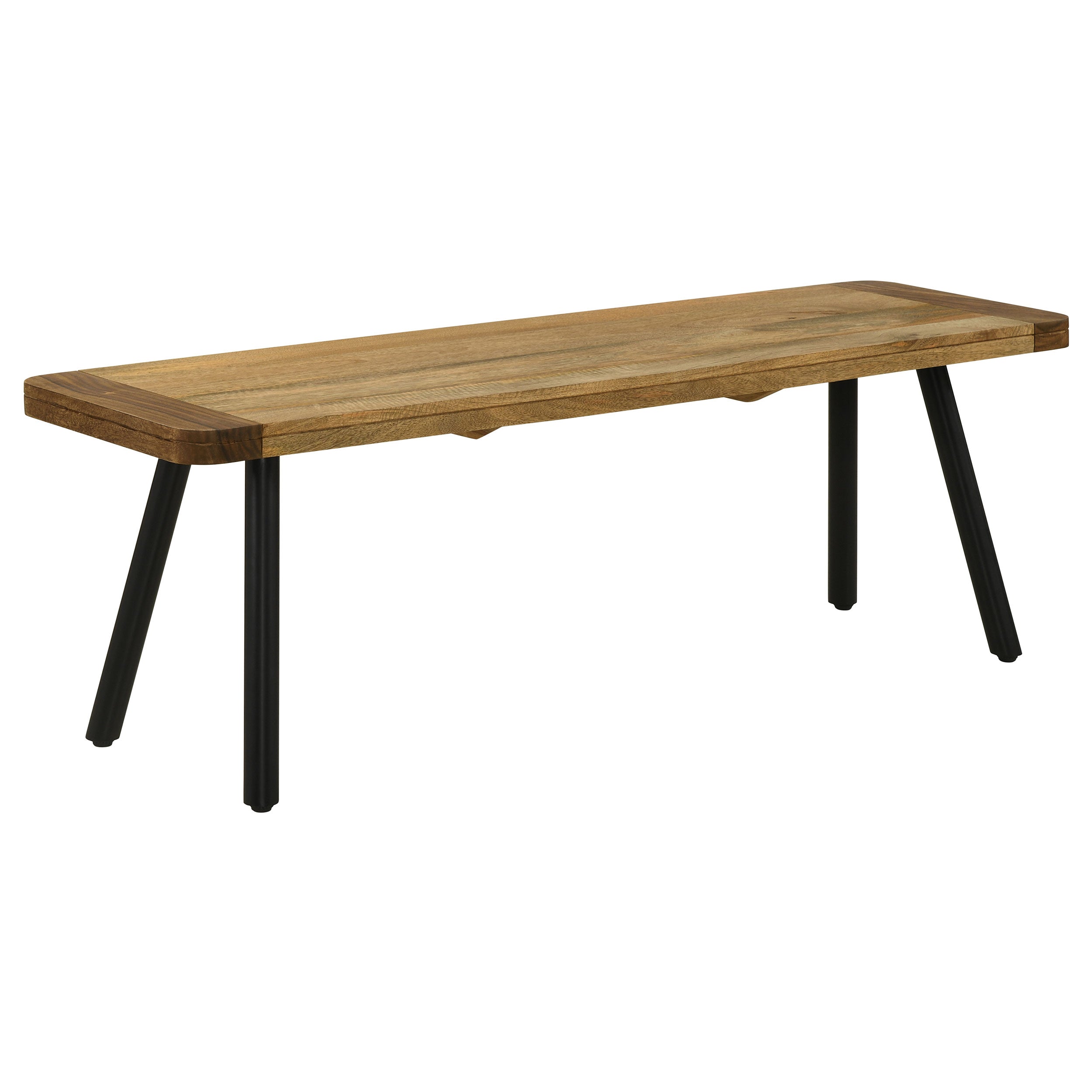Orleans Furniture - Coaster - Maverick Wood Dining Bench Natural Mango and Black - 123043