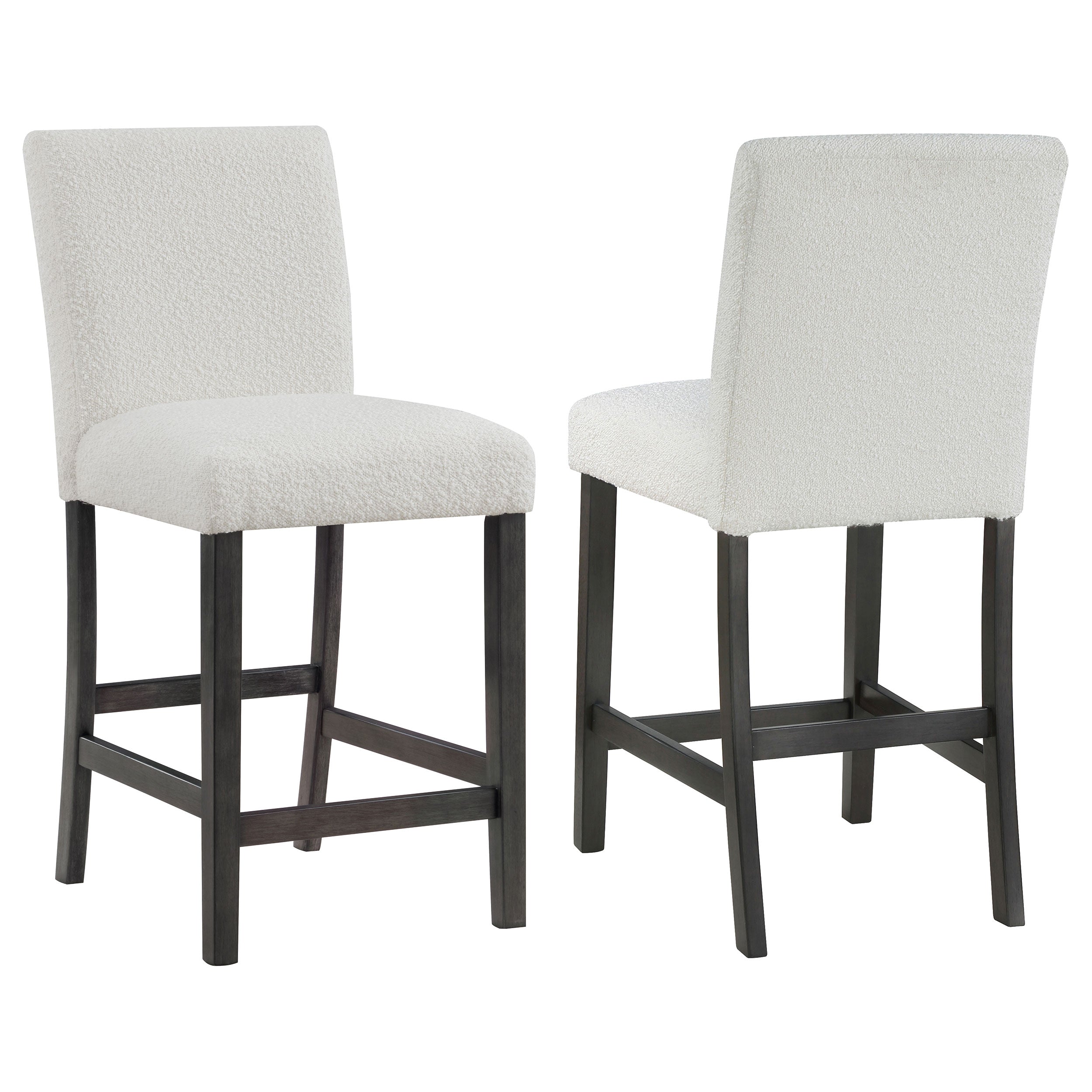 Orleans Furniture - Coaster - Alba Boucle Upholstered Counter Chair White (Set of 2) - 123119