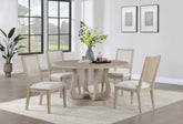 Orleans Furniture - Coaster - Trofello 5-piece Round Dining Table Set White Washed - 123120-S5