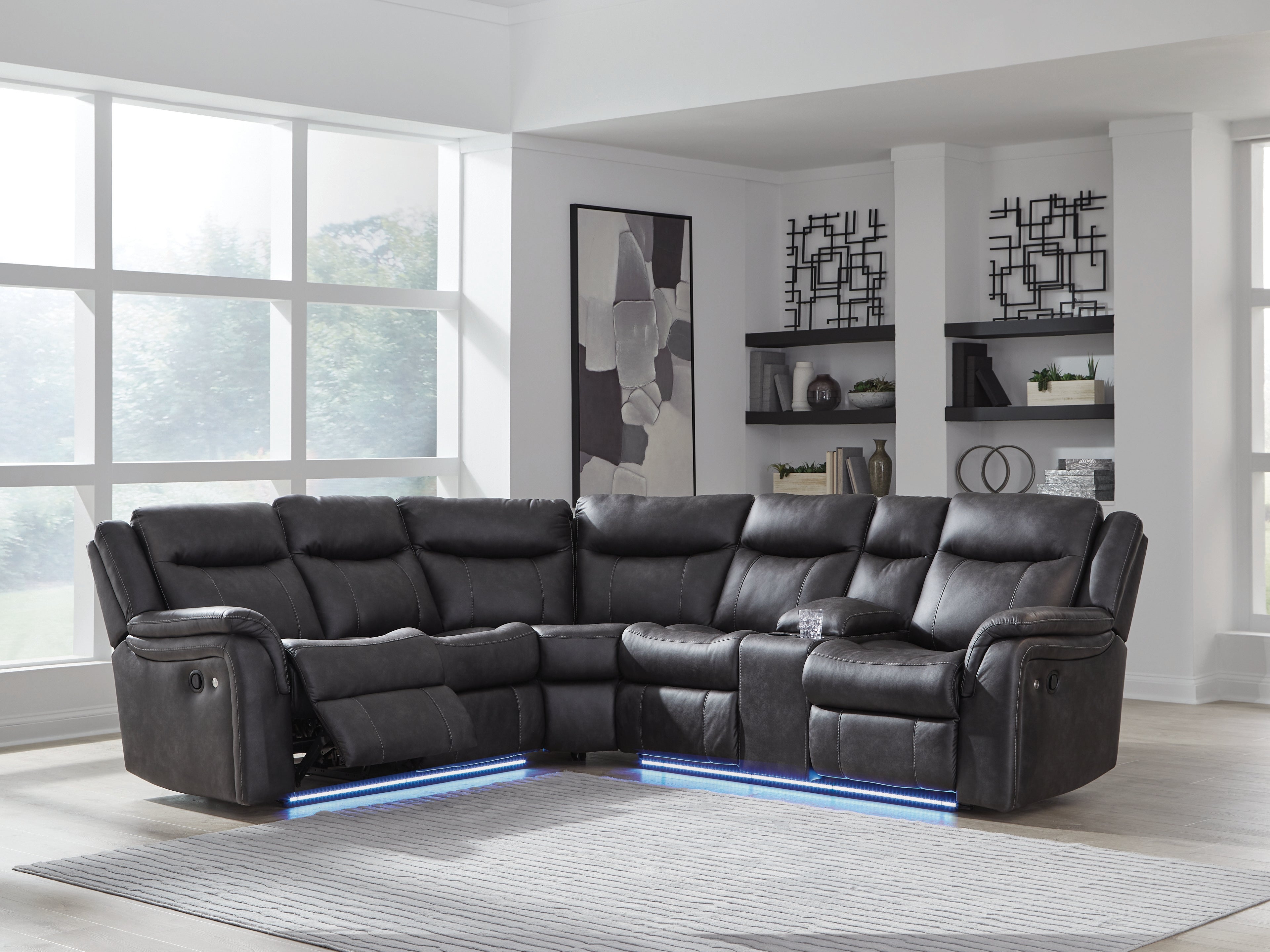 Orleans Furniture - Ashley Furniture - Sultan Meadow Sectional - 2-Piece Reclining Sectional / Carbon - PC13001S1