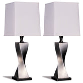 Orleans Furniture - Coaster - Keene 30-inch Tapered Shade Table Lamp Silver (Set of 2) - 1497
