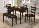 Orleans Furniture - Coaster - Guillen 5-piece Rectangular Dining Table Set Cappuccino - 150232
