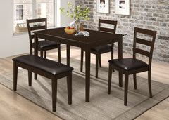 Orleans Furniture - Coaster - Guillen 5-piece Rectangular Dining Table Set Cappuccino - 150232