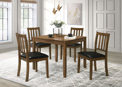 Orleans Furniture - Coaster - Parkwood 5-piece Square Dining Table Set Honey Brown - 150400