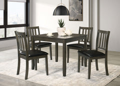 Orleans Furniture - Coaster - Parkwood 5-piece Square Dining Table Set Charcoal - 150410