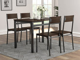 Orleans Furniture - Coaster - Lana 5-piece Rectangular Dining Set Dark Brown and Black - 150505