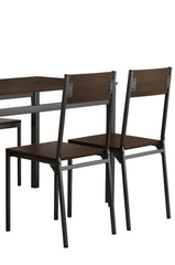 Lana 5-piece Rectangular Dining Set Dark Brown and Black