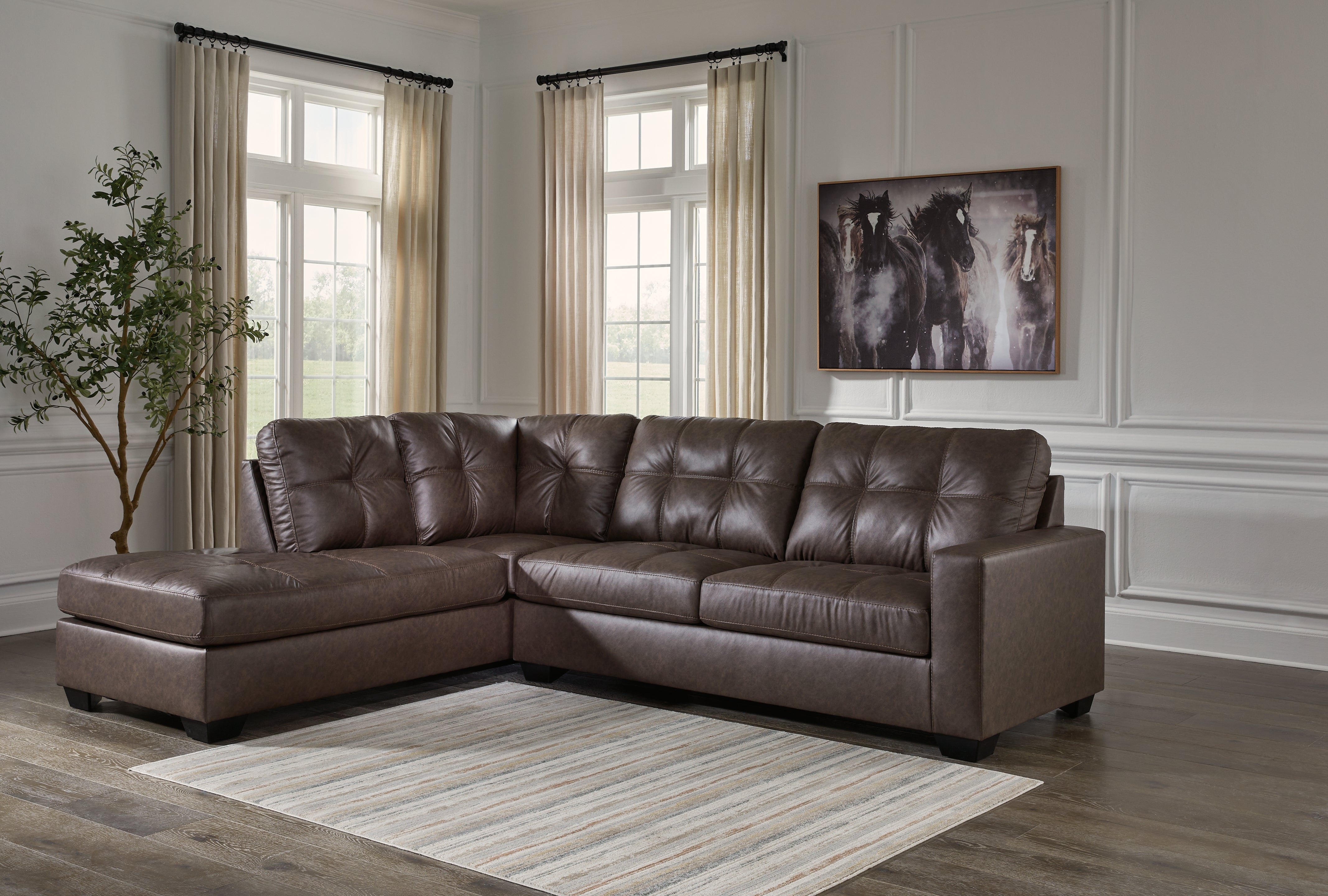 Orleans Furniture - Ashley Furniture - Barlin Mills Sectional - RAF 2-Piece Sectional with Chaise / Carbon - 17004S1