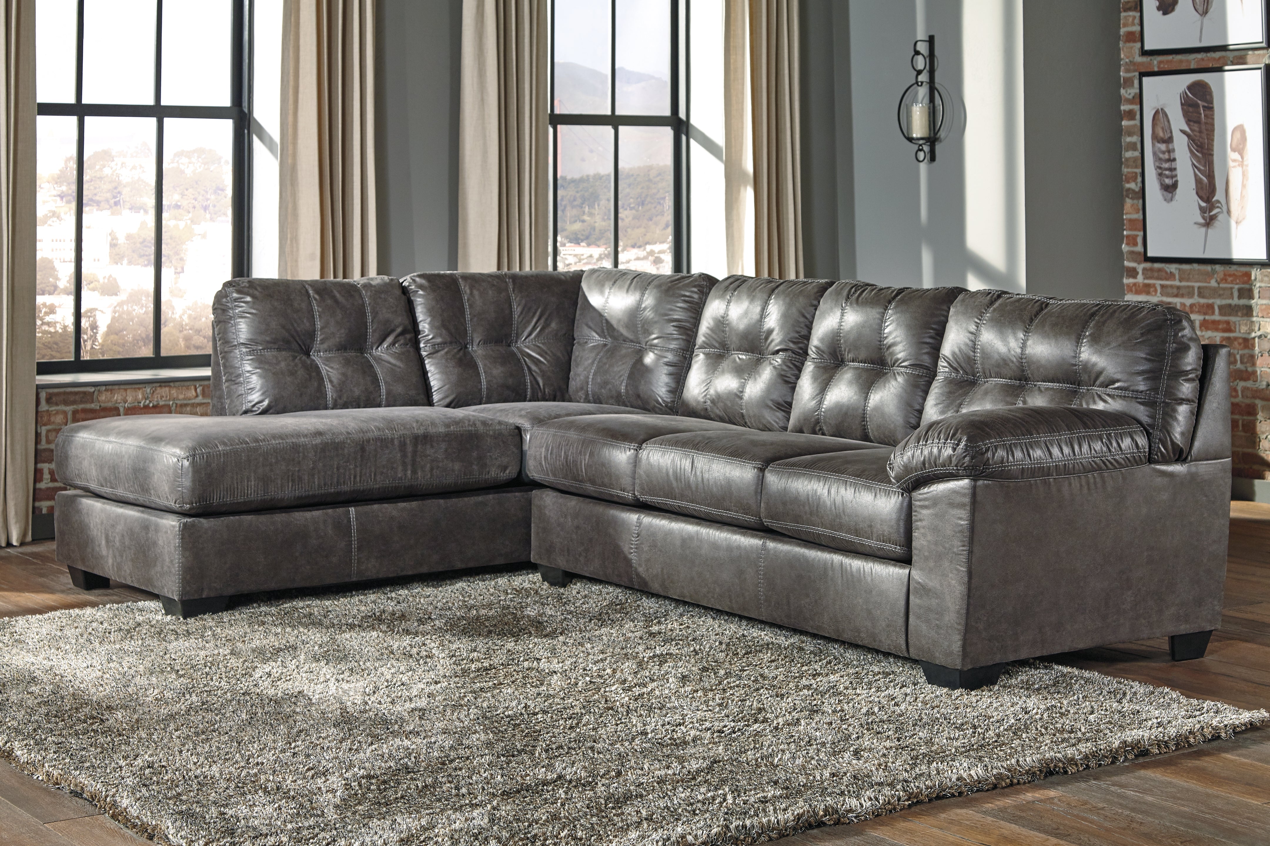 Orleans Furniture - Ashley Furniture - Fallston Sectional - RAF 2-Piece Sectional with Chaise / Slate - 17221S1
