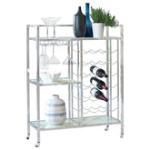 Orleans Furniture - Coaster - Derion 3-tier Rectangular Glass Shelf Metal Bar Cart Chrome - 181370