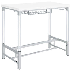Orleans Furniture - Coaster - Norcrest 47-inch Acrylic Leg Bar Table White High Gloss - 182101