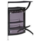 Orleans Furniture - Coaster - Dallas 2-shelf Curved Freestanding Home Bar Cabinet Black - 182135