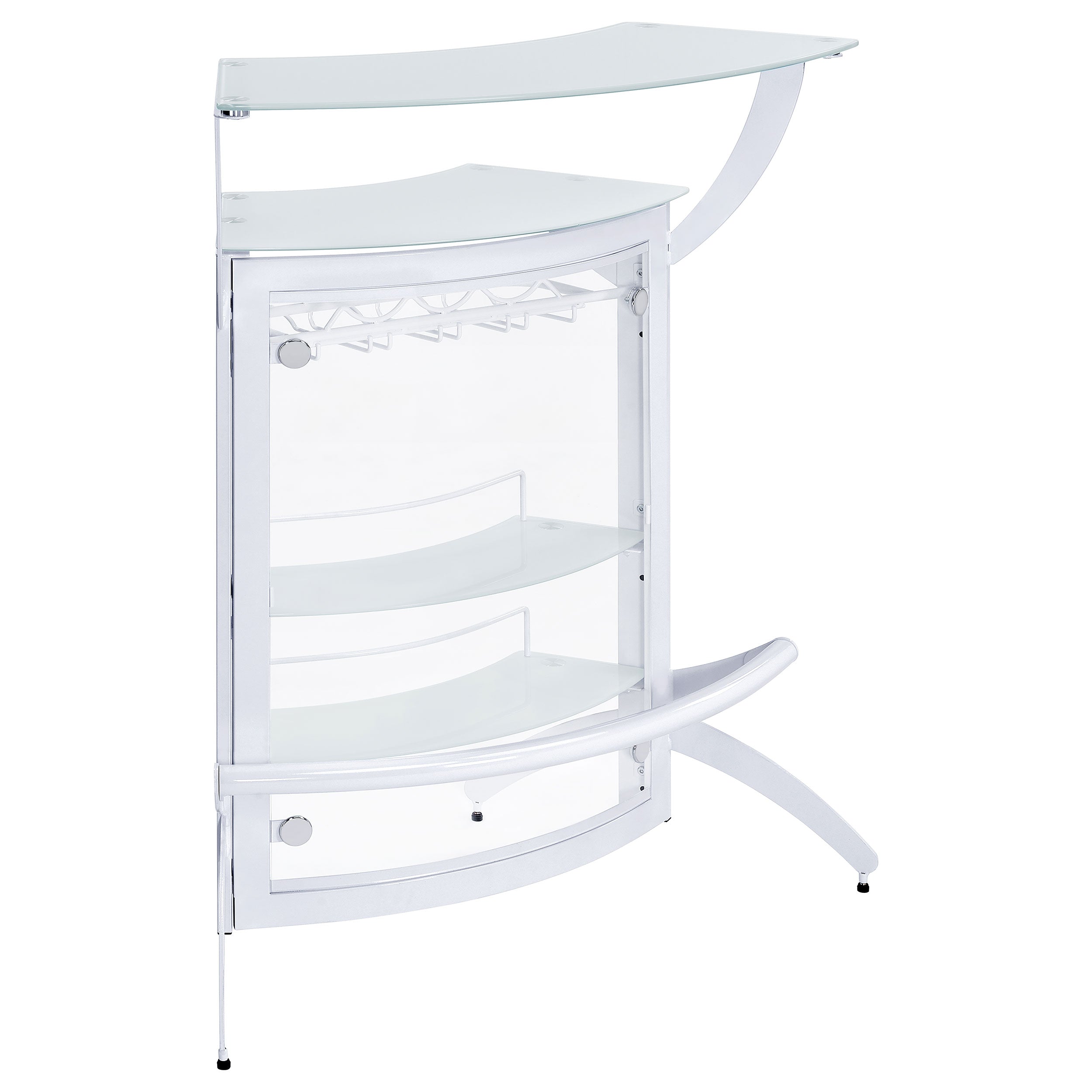 Orleans Furniture - Coaster - Dallas 2-shelf Curved Freestanding Home Bar Cabinet White - 182136