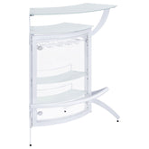 Orleans Furniture - Coaster - Dallas 2-shelf Curved Freestanding Home Bar Cabinet White - 182136