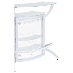 Orleans Furniture - Coaster - Dallas 2-shelf Curved Freestanding Home Bar Cabinet White - 182136